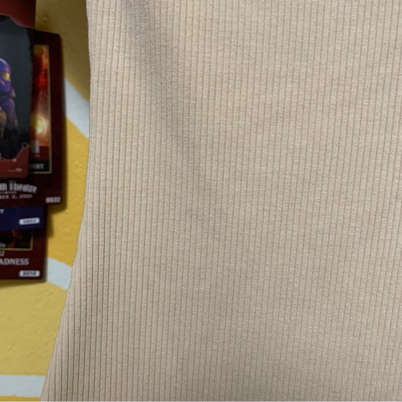 NWT Lulus Slice of Life Beige Ribbed Asymmetrical Cutout Mini Dress Size Small - Picture 8 of 8